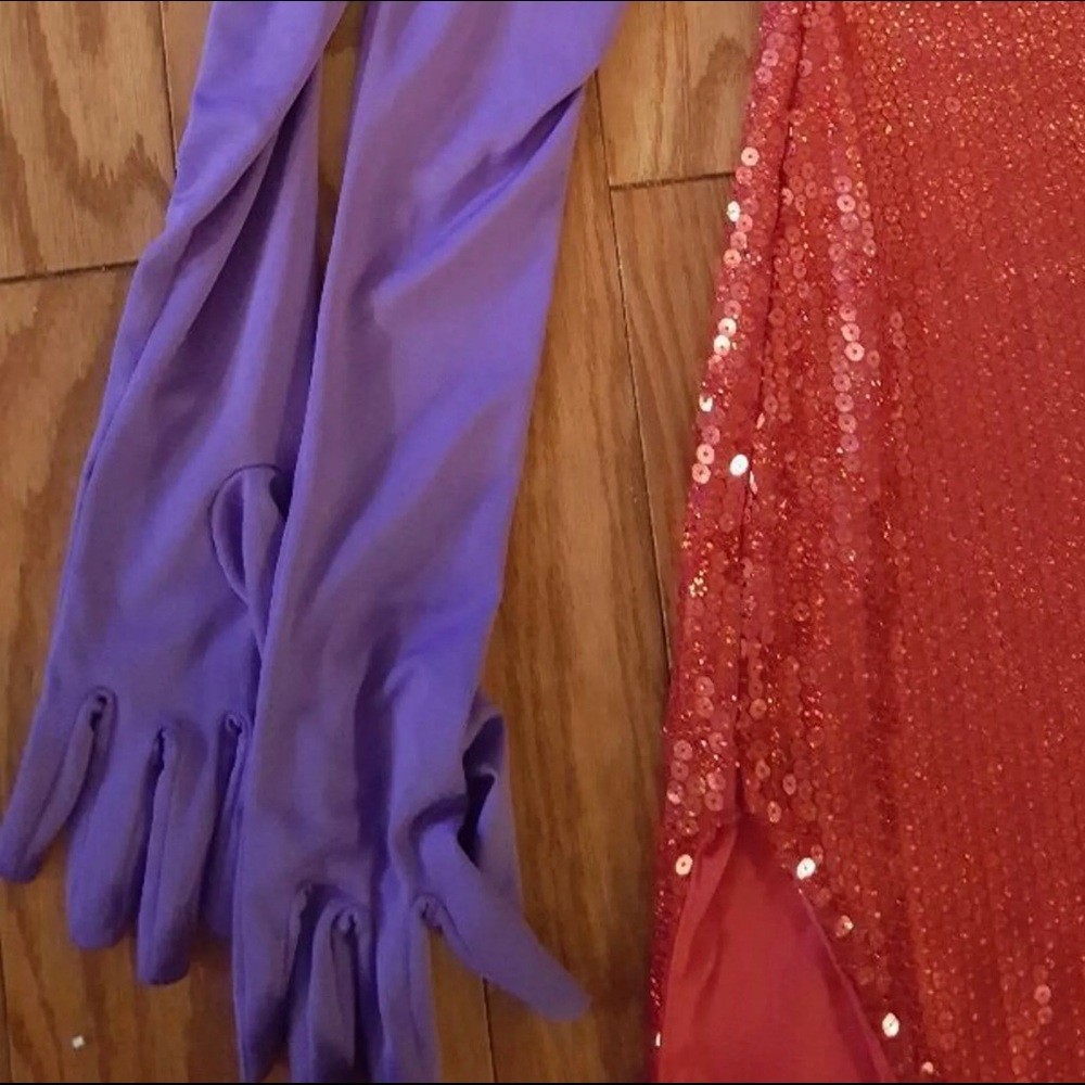 Halloween new Jessica rabbit dress and gloves